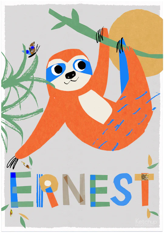 Personalised Sloth Print - Image 2