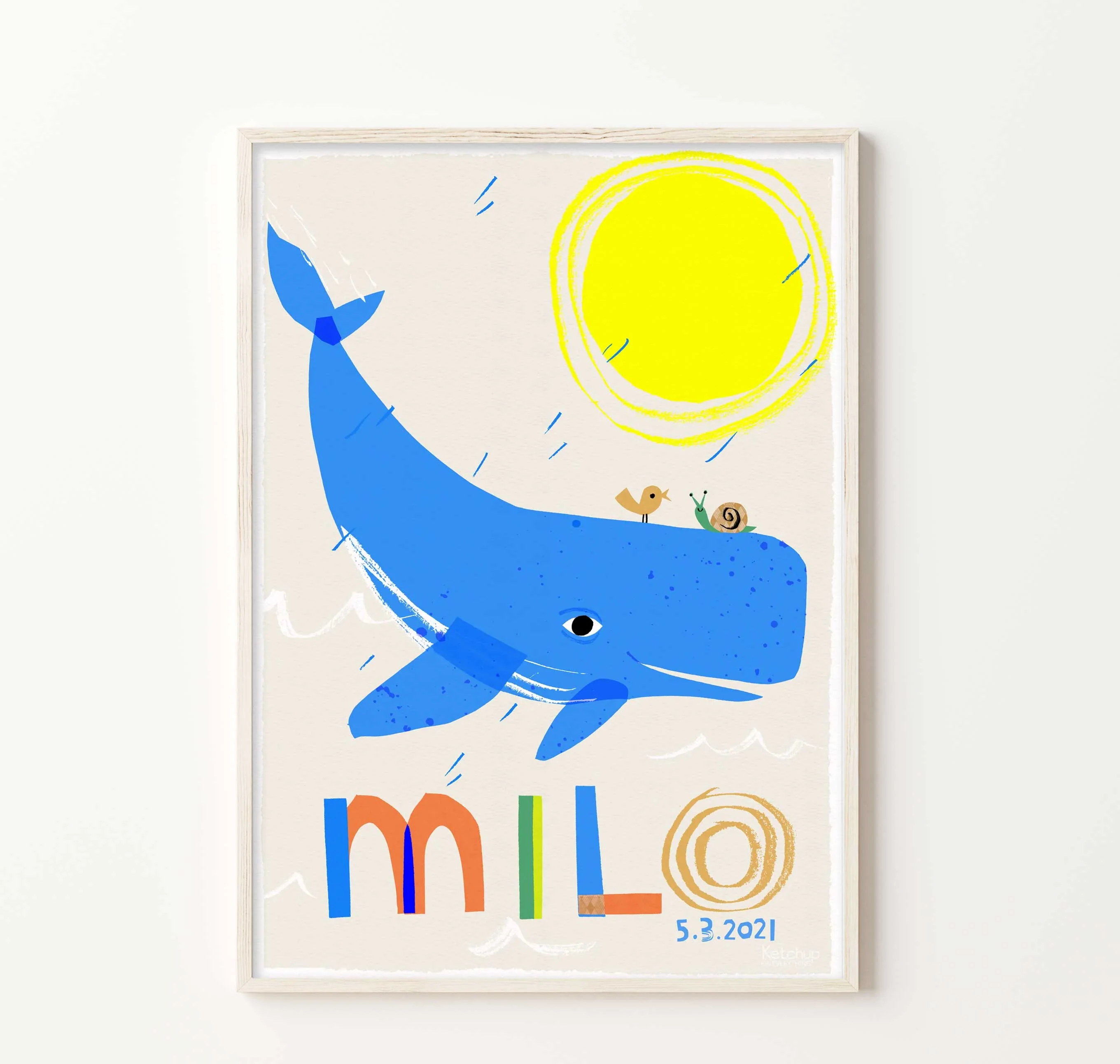Personalised Whale Print