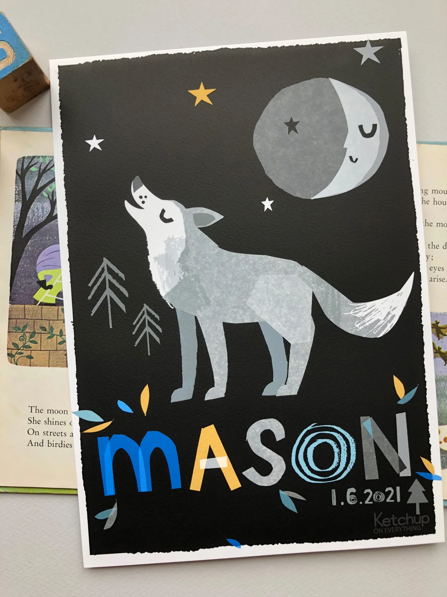 Personalised Wolf Print - Image 2