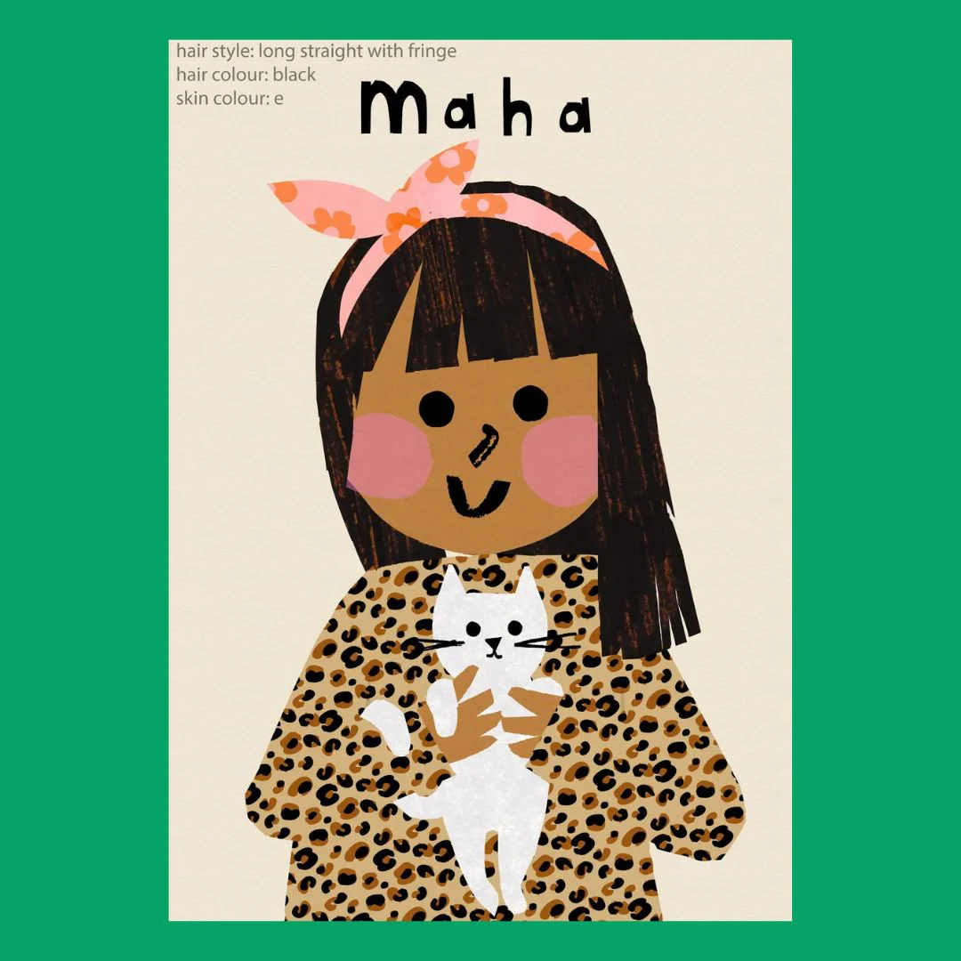 Personalized Cat Girl Portrait Print - Image 2