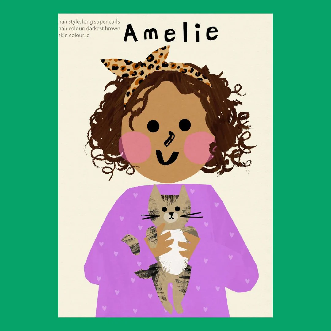 Personalized Cat Girl Portrait Print - Image 5
