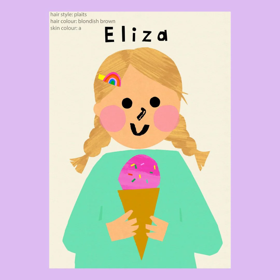 Personalized Ice Cream Girl Portrait - Image 2
