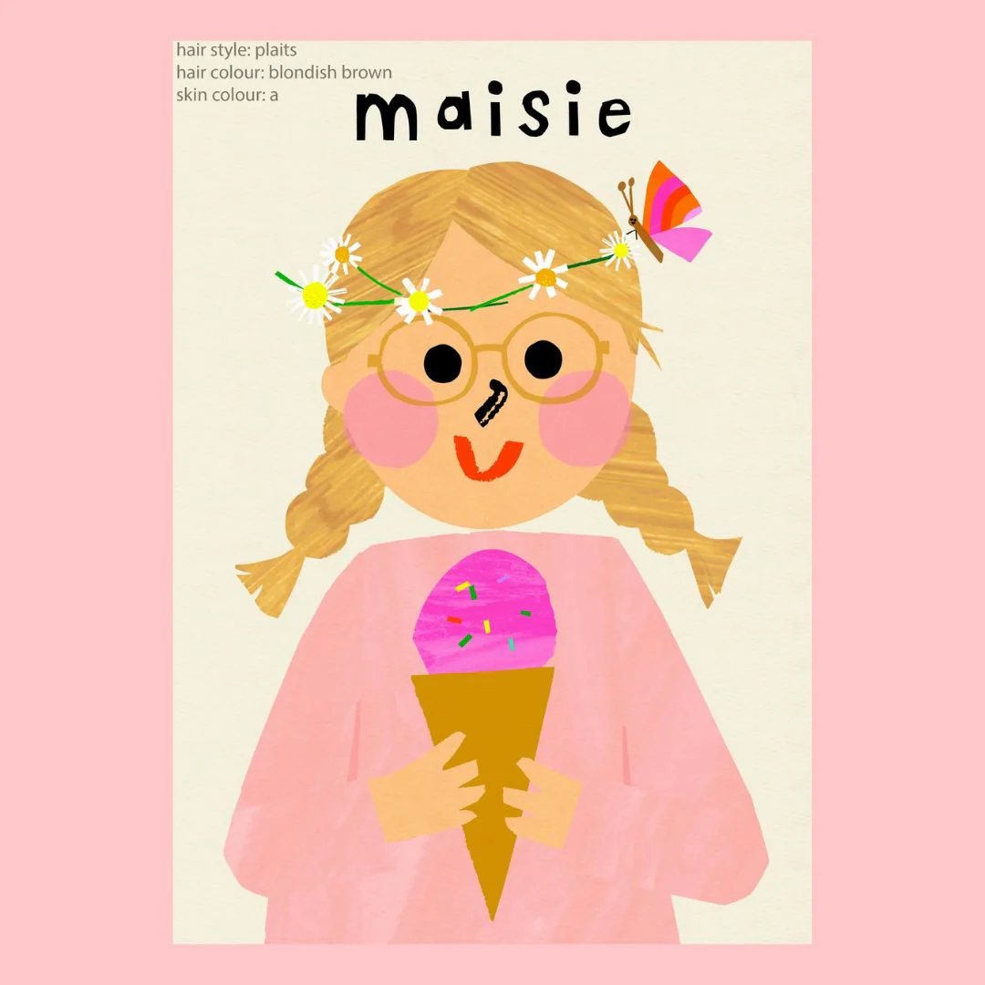Personalized Ice Cream girl with Daisy - Image 4