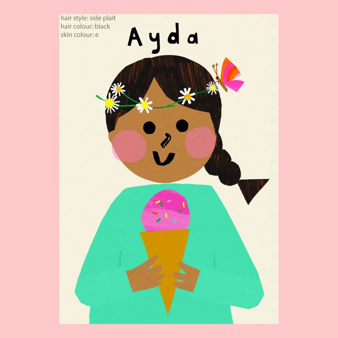 Personalized Ice Cream girl with Daisy - Image 5
