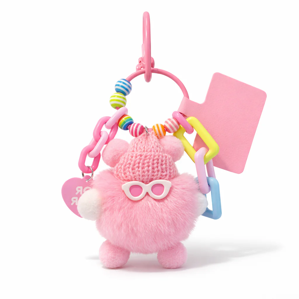 Plush pom pom with sunnies Bag Charms - Colours assorted - Image 2