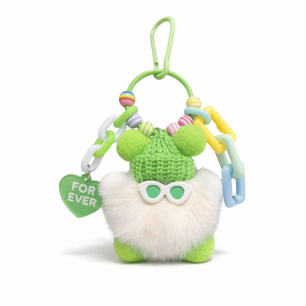 Plush pom pom with sunnies Bag Charms - Colours assorted - Image 6