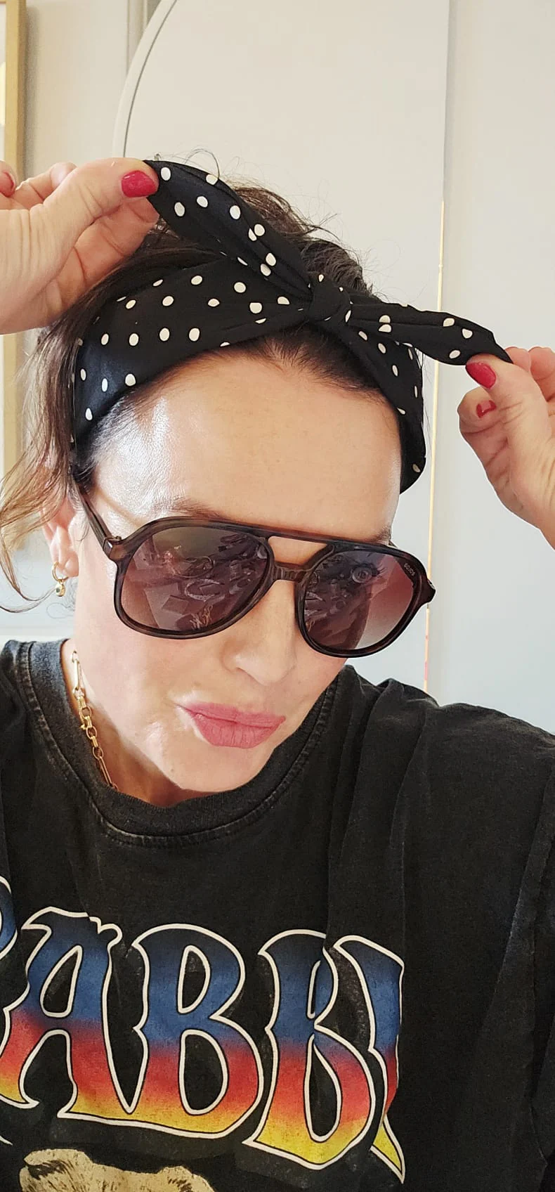 Polka dot headband with bow - Image 5