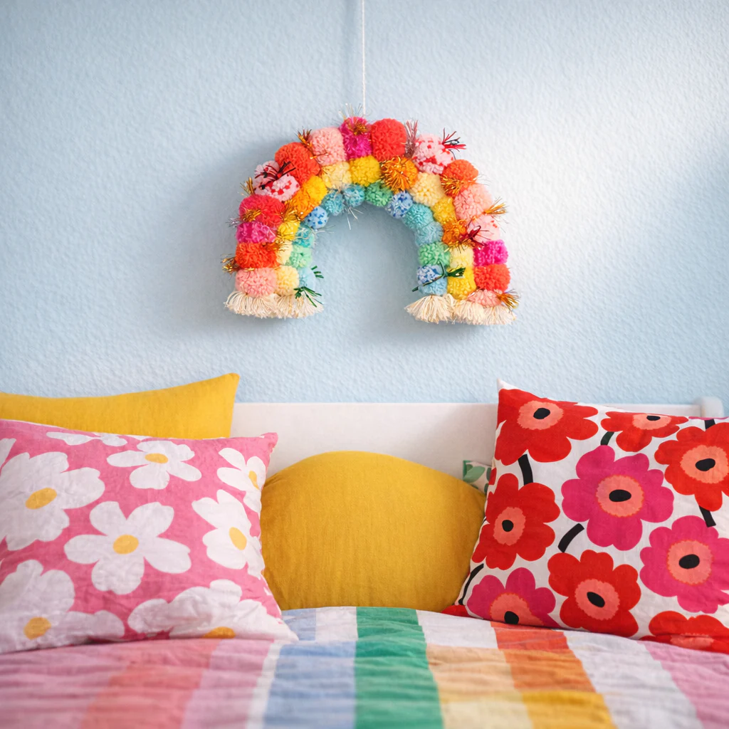 Pom pom Rainbow wall hanging - Image 3