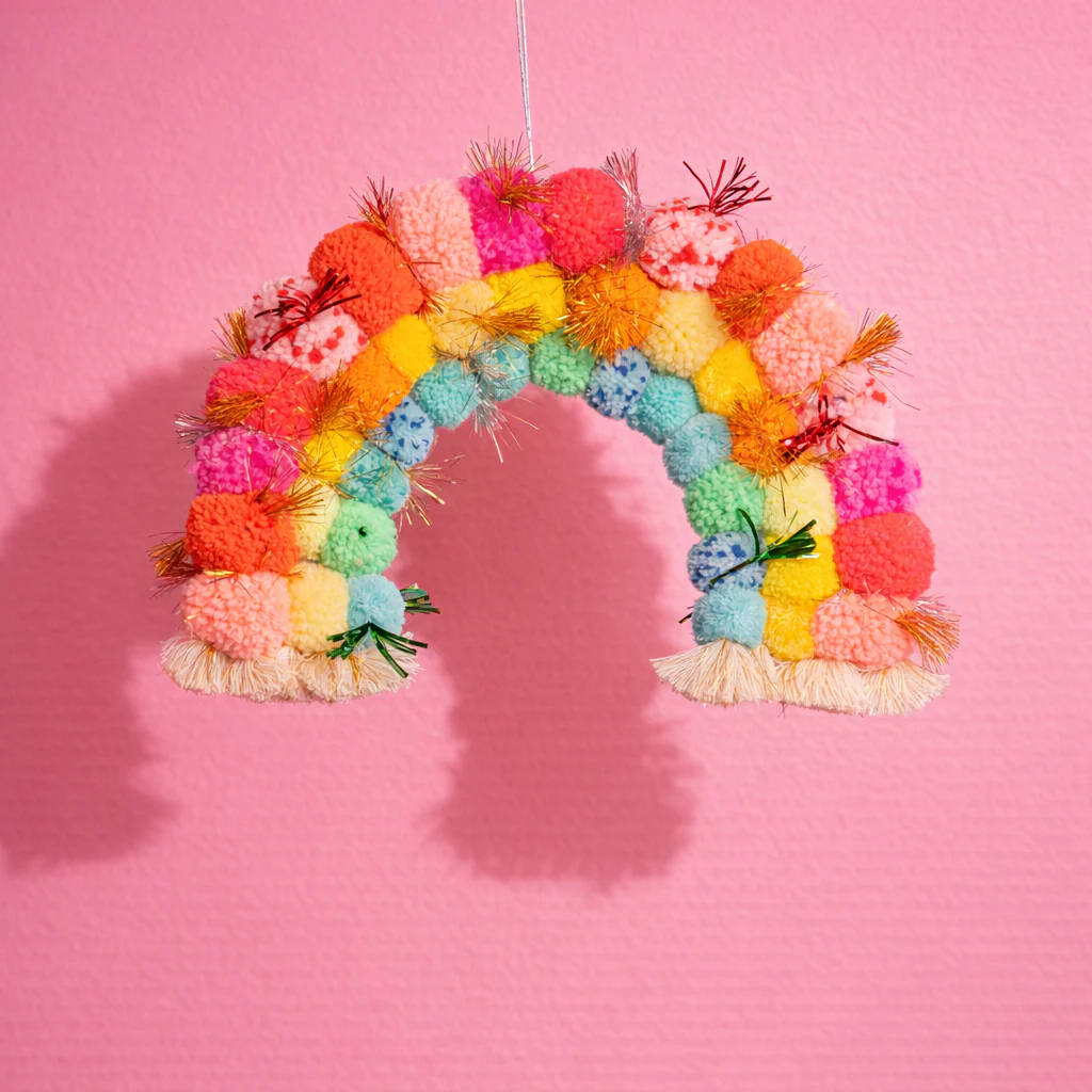 Pom pom Rainbow wall hanging - Image 7
