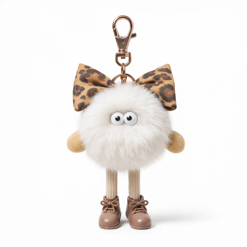 Pom Pom with bow Bag Charms - Colours assorted - Image 2