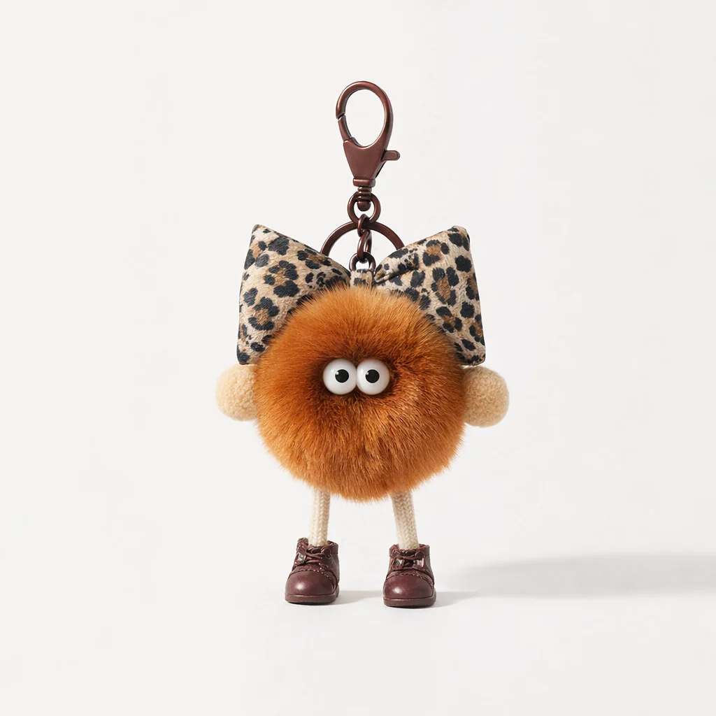 Pom Pom with bow Bag Charms - Colours assorted - Image 3