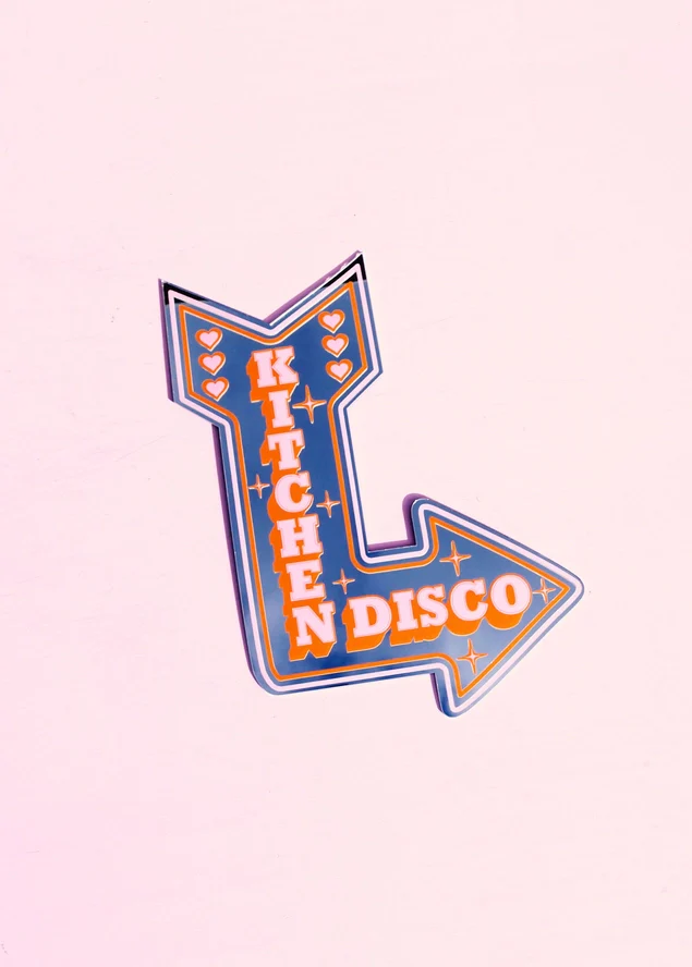 Retro Kitchen Disco Mirror Orange and Pink - Image 5