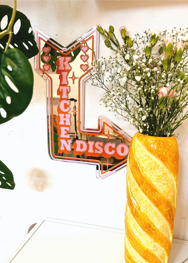 Retro Kitchen Disco Mirror Orange and Pink - Image 7