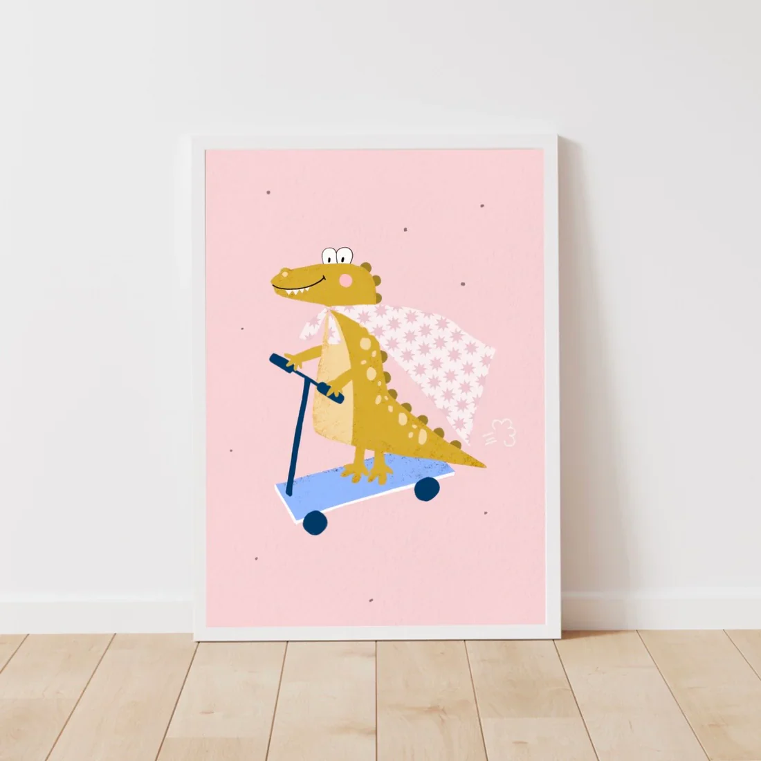 Scooting Croc Pink Print