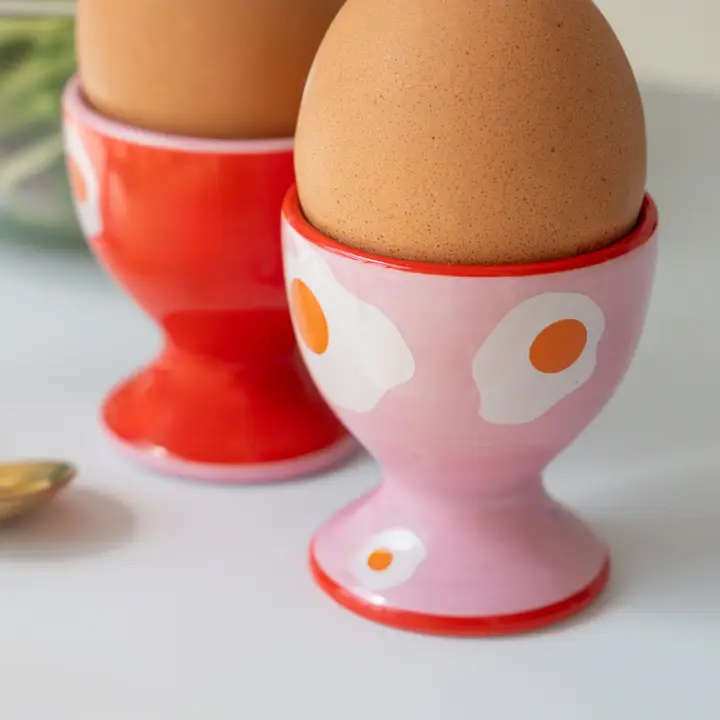 Set of 2 Egg Cups Pink / Red - Image 3