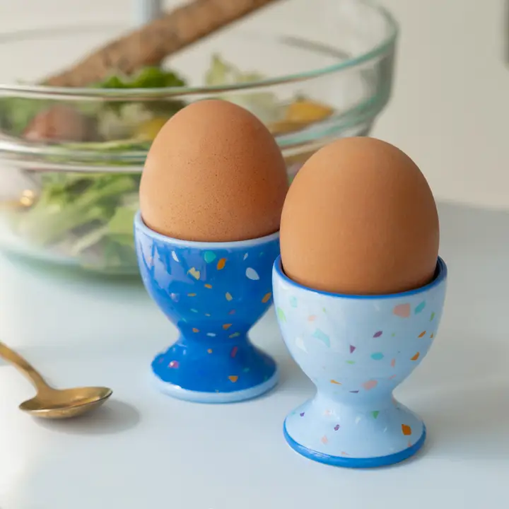 Set of 2 Egg Cups Blue Sprinkles - Image 3