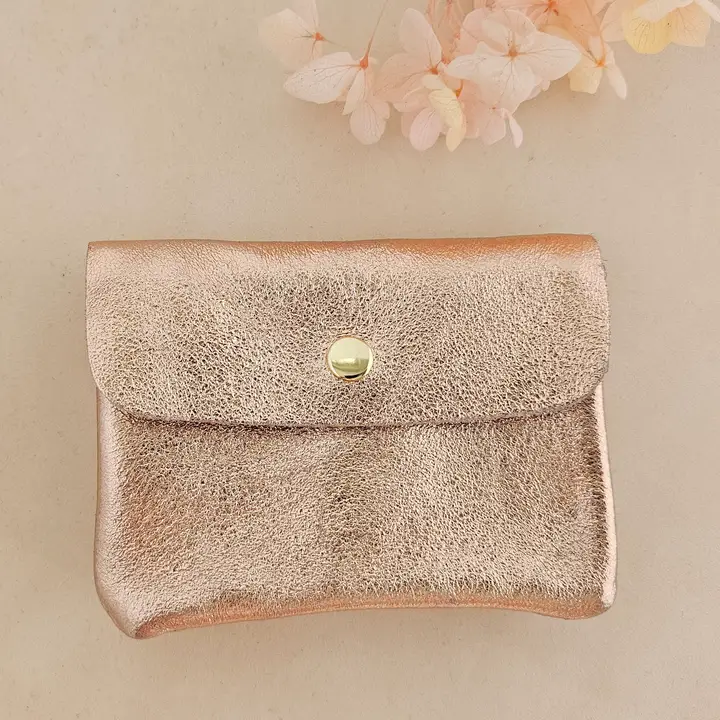 Small Metallic Leather Coin / Card purse - Colours assorted - Image 10