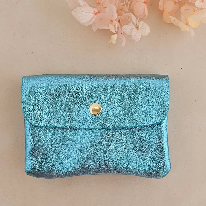 Small Metallic Leather Coin / Card purse - Colours assorted - Image 11