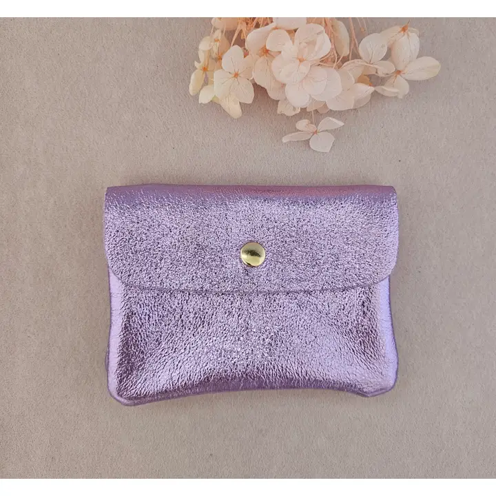 Small Metallic Leather Coin / Card purse - Colours assorted - Image 12