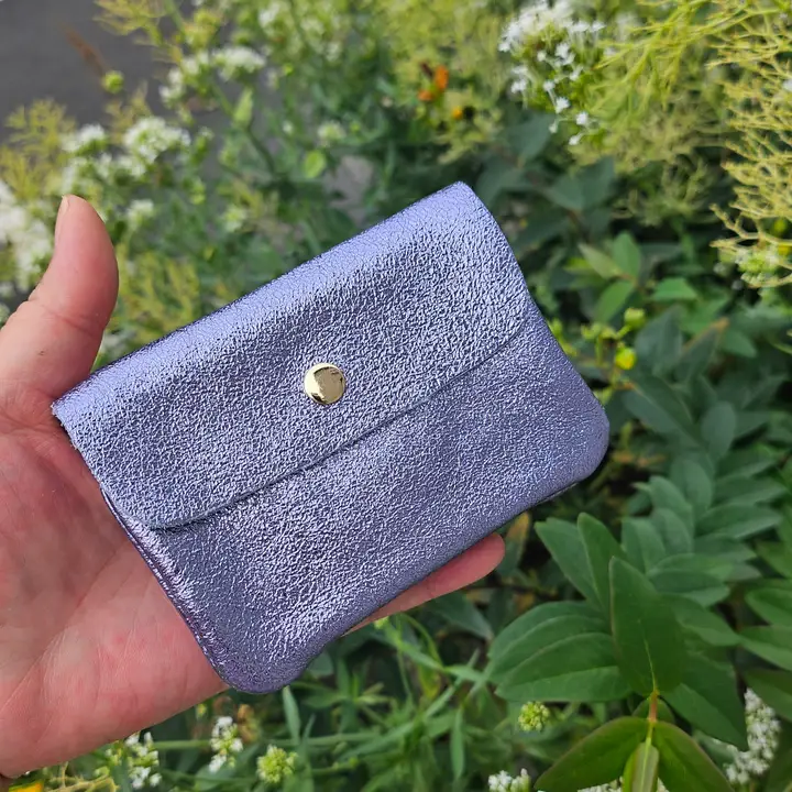 Small Metallic Leather Coin / Card purse - Colours assorted - Image 7