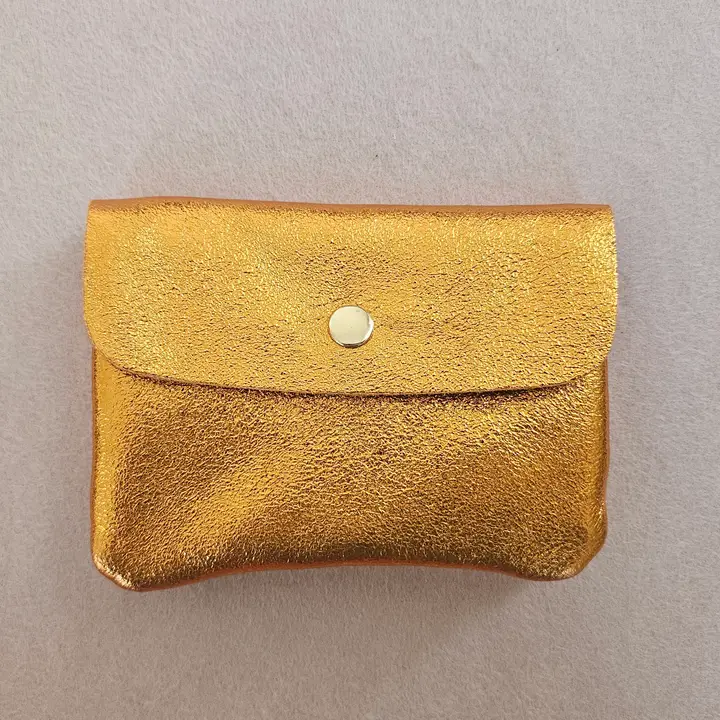 Small Metallic Leather Coin / Card purse - Colours assorted - Image 8