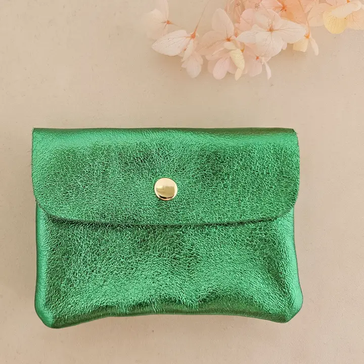 Small Metallic Leather Coin / Card purse - Colours assorted - Image 9