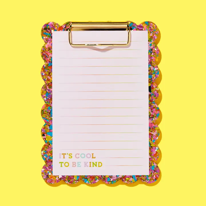 For Fun Glitter Clip Board With Note Book