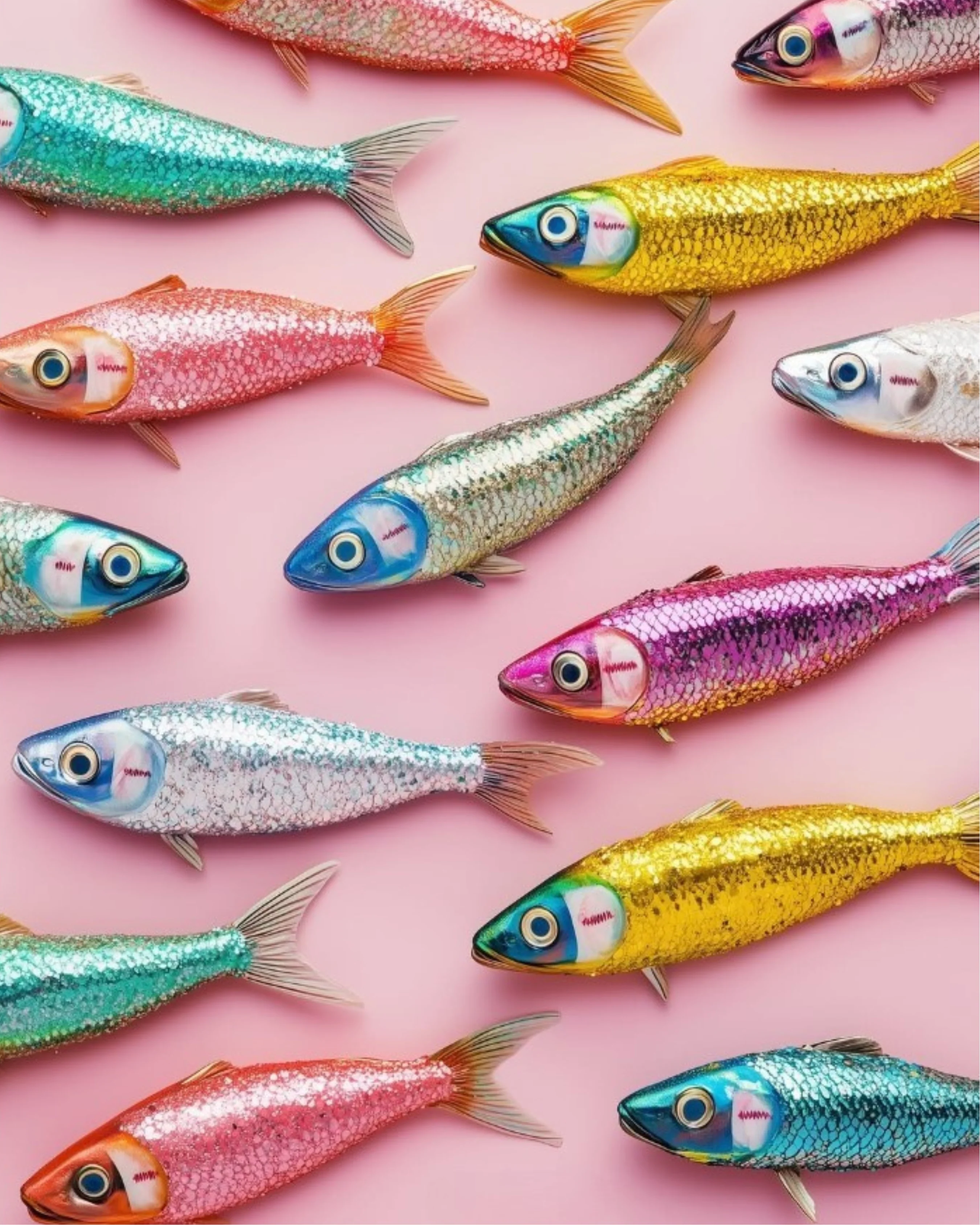 Swimming sardines print