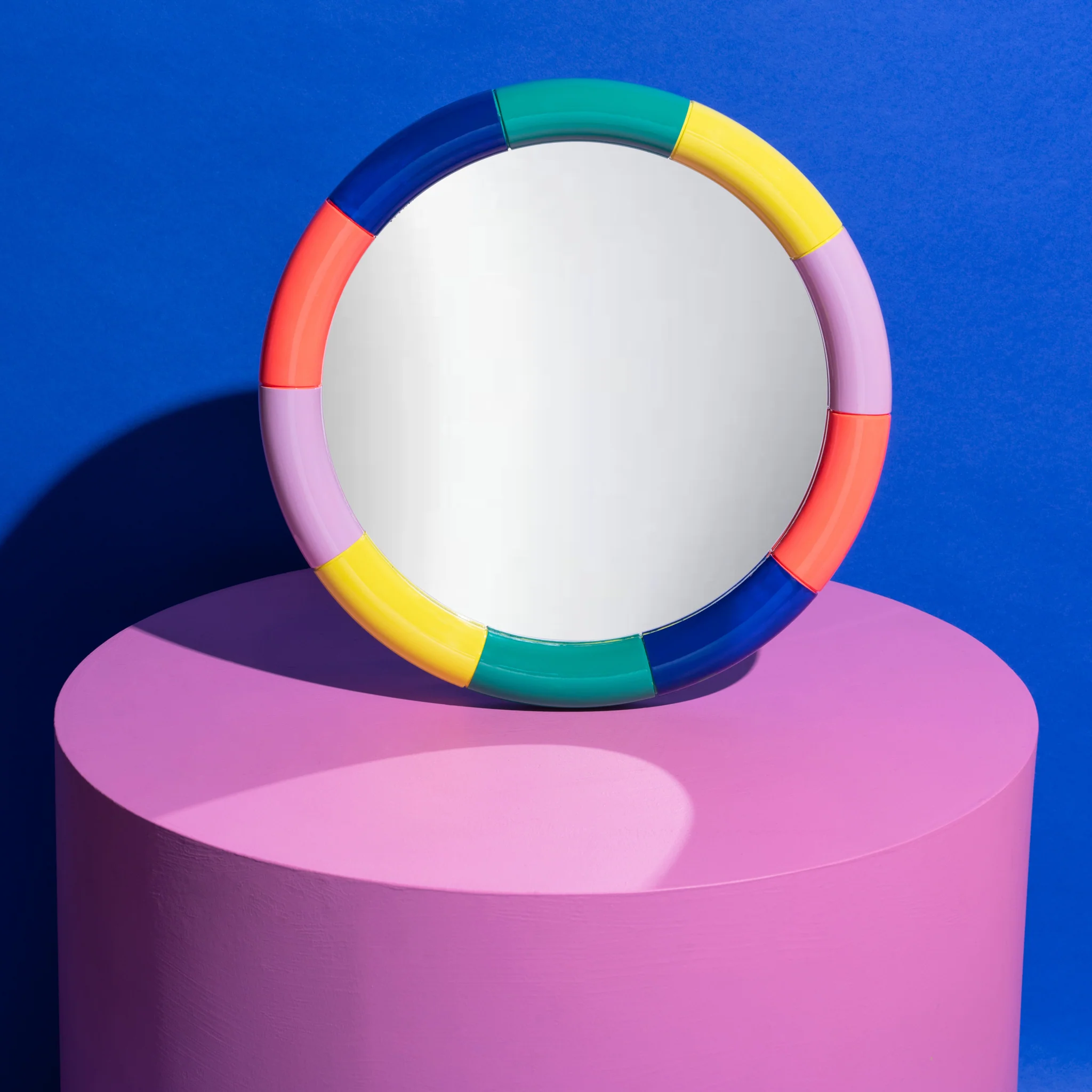 The Cazbah colour block mirror - Multi gloss