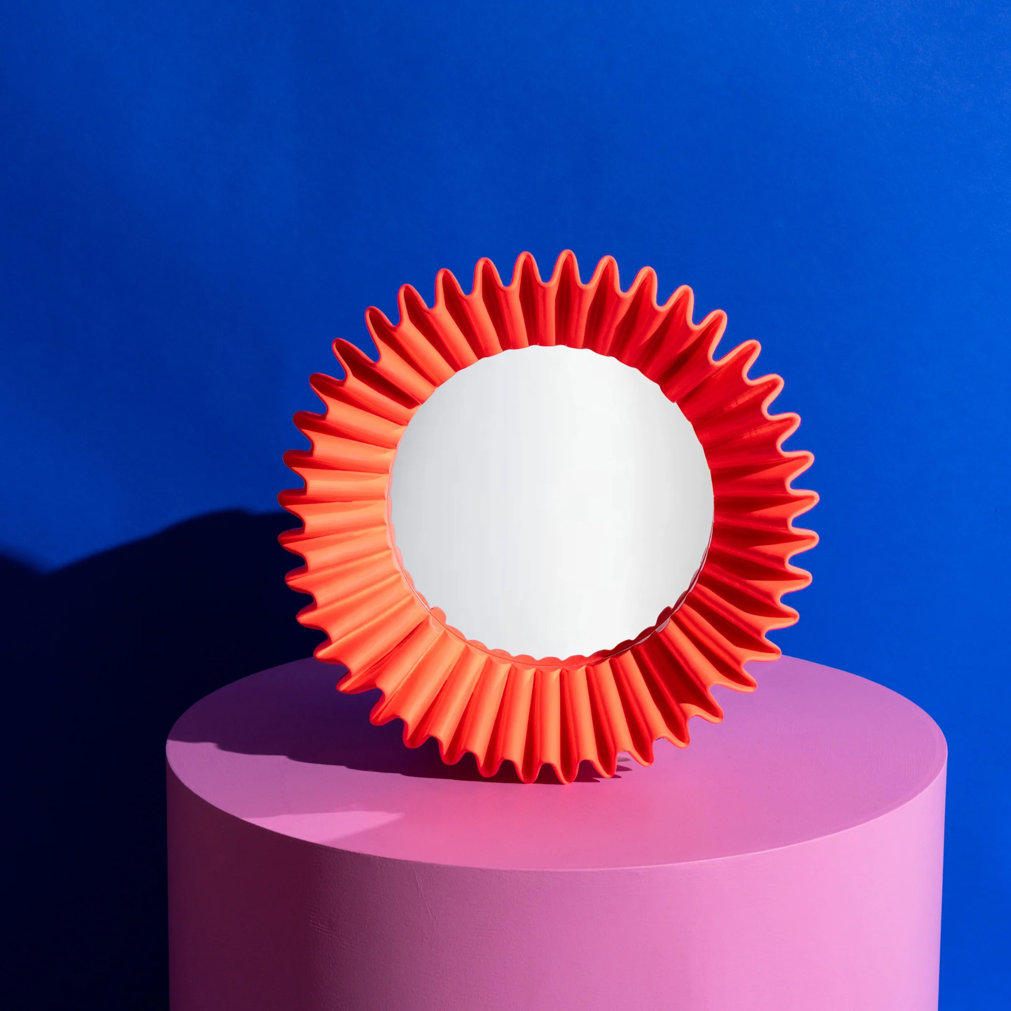 The Plaza crinkle mirror - Hot orange gloss