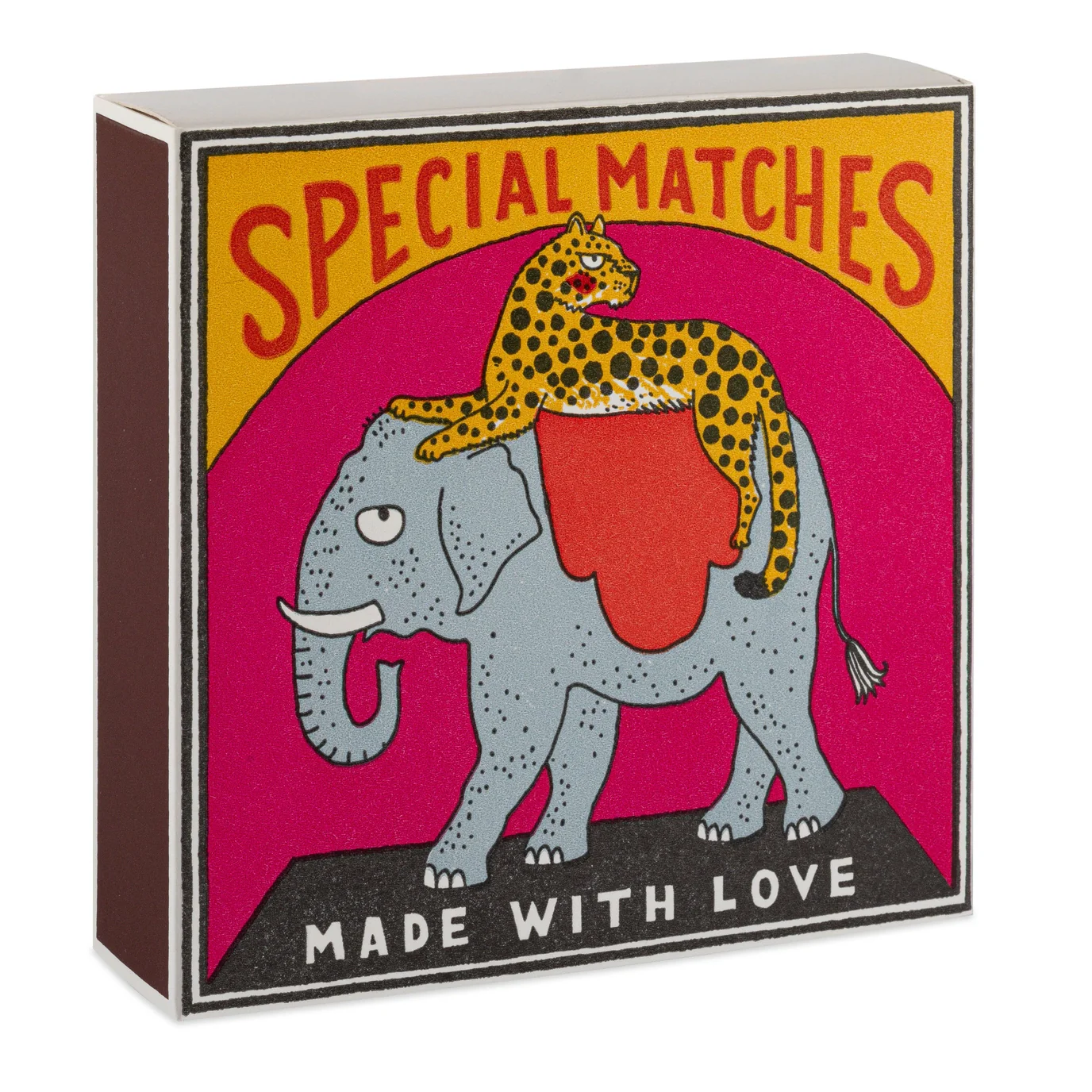 Elephant and Cheetah Square Safety Matches