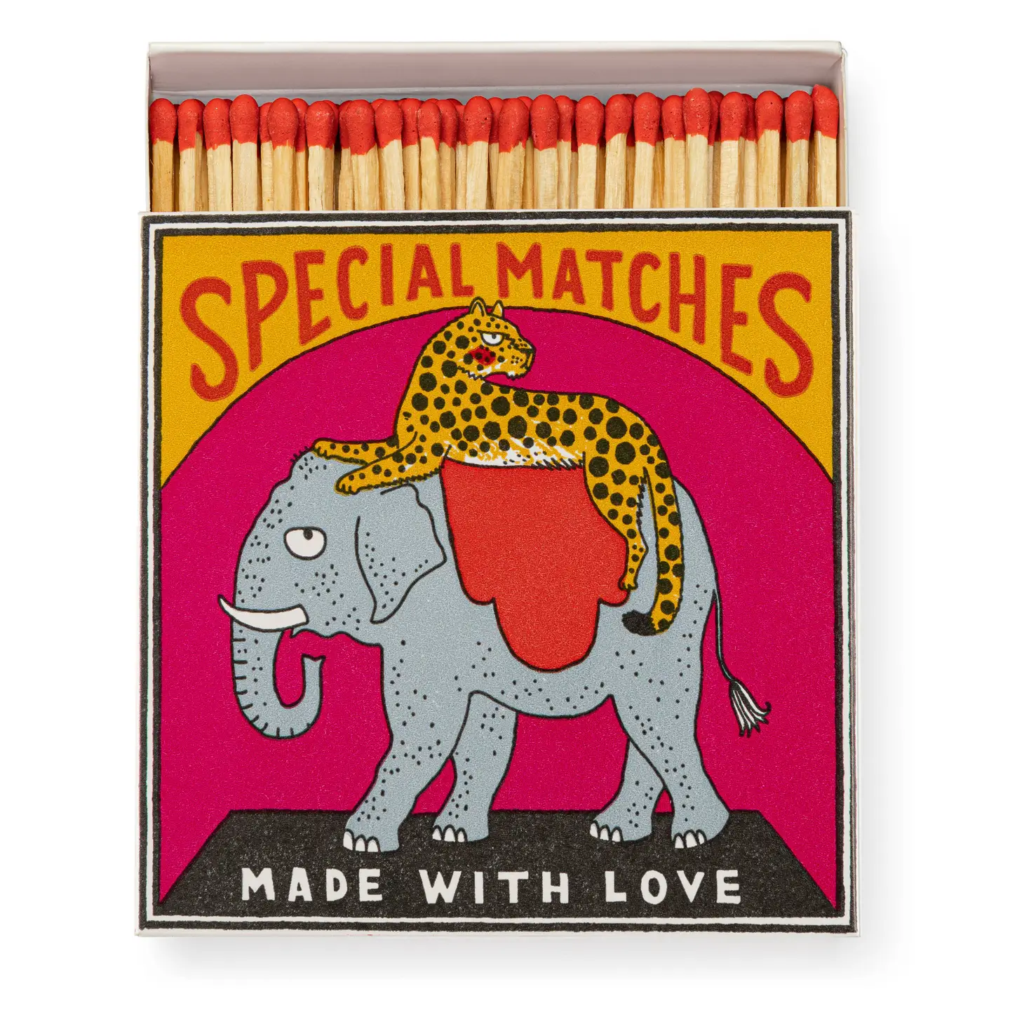 Elephant and Cheetah Square Safety Matches - Image 2